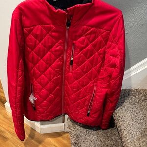 Lands' End Women's Red Quilted Puffer Jacket